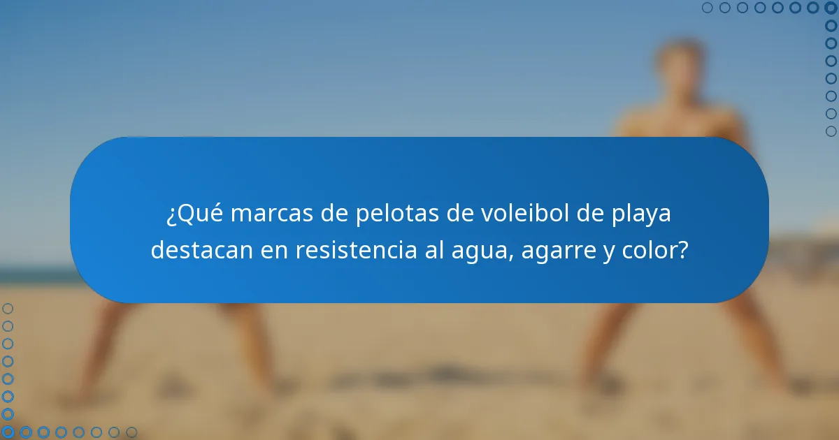 ¿Qué marcas de pelotas de voleibol de playa destacan en resistencia al agua, agarre y color?
