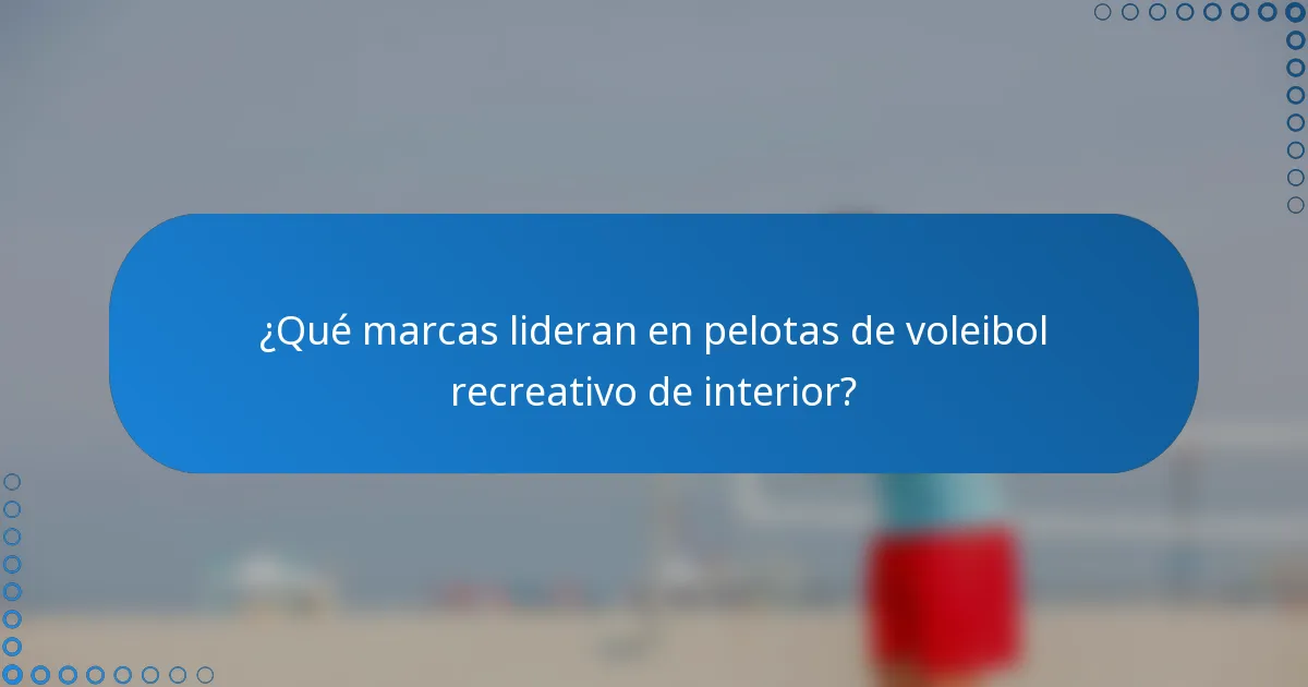 ¿Qué marcas lideran en pelotas de voleibol recreativo de interior?