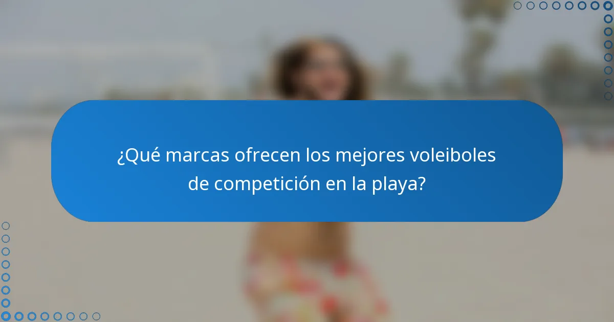 ¿Qué marcas ofrecen los mejores voleiboles de competición en la playa?
