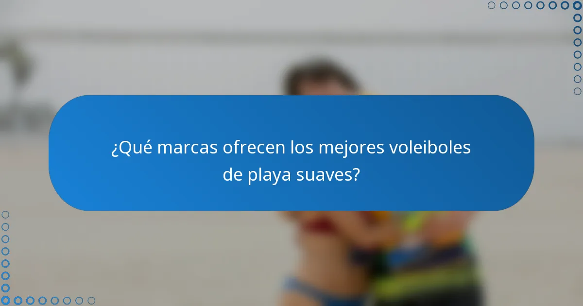 ¿Qué marcas ofrecen los mejores voleiboles de playa suaves?