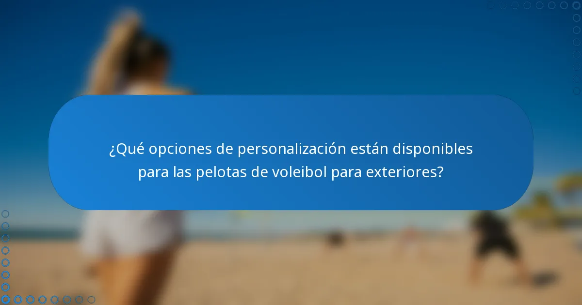 ¿Qué opciones de personalización están disponibles para las pelotas de voleibol para exteriores?